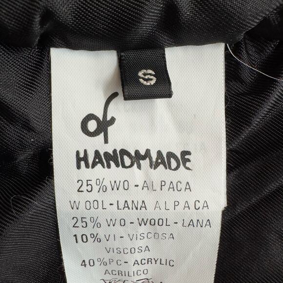 OF Handmade Alpaca Wool Blend Drop Shoulder Vest S Red Black Artsy Sustainable - Picture 12 of 15